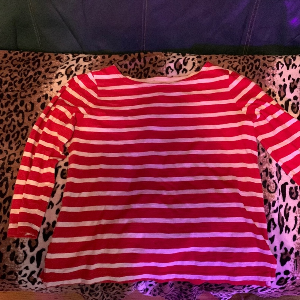 Where’s Waldo Halloween Christmas Candy Cane 3/4 sleeve longsleeve striped shirt